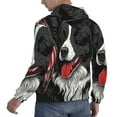 thumbnail image 6 of Picia Independence Day Collie Pattern Casual Men's Hoodie - Lightweight Hooded Sweatshirt with Kangaroo Pocket, Comfortable Pullover for Everyday, Travel-Medium, 6 of 7