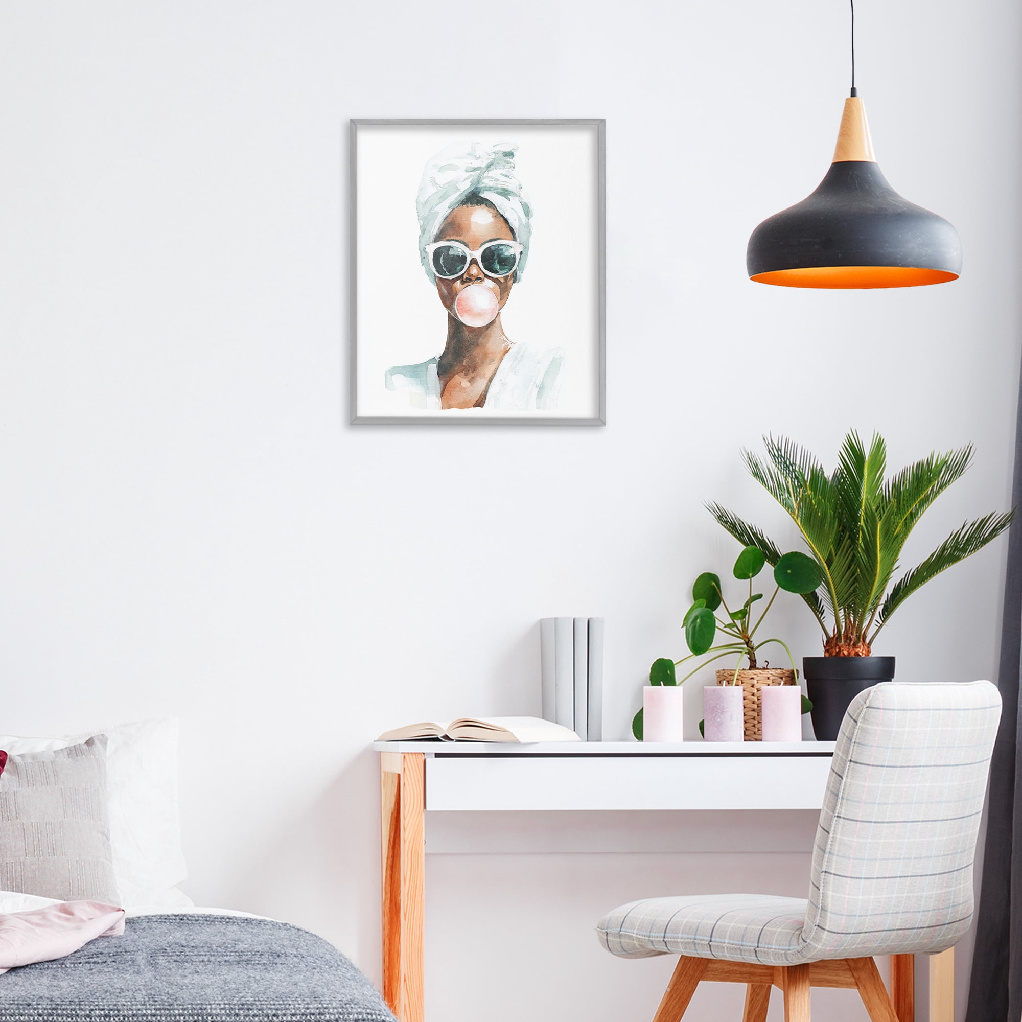 Stupell Industries Bubble Reverie Female Gray Framed Giclee Art, design by Svetlana Aleynikova