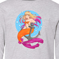 thumbnail image 4 of Inktastic Nautical Orange and Pink Mermaid Sitting on Anchor Long Sleeve Youth T-Shirt, 4 of 5