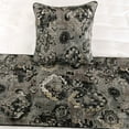 thumbnail image 5 of Luxury Black & Grey Queen 74 x 18 inch Bed Runner with pillow cover, Velvet Damask with Tassels Bed Scarf, Abstract Modern - Paved Damask, 5 of 5