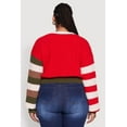 thumbnail image 5 of Womens Plus Size Daisy Color Blocked Striped W Initial Cardigan, 5 of 5