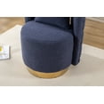 thumbnail image 7 of Swivel Barrel Chair, 25.2'' W Round Swivel Accent Chair with Curved Tufted Hollow Back, Modern Upholstered Single Sofa Chair with Throw Pillow and Gold Metal Base for Living Room Bedroom Hotel, Navy, 7 of 7