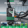 thumbnail image 4 of Car Battery Jump 1000A Starter with Air Pump, 8000mAh Portable Jump Box & Tire Inflator, 12V Auto Booster Power Bank with Digital Display, LED Light & Safety Protection - Green, 4 of 9