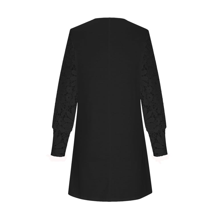 Finelylove Black Dress For Funeral Beach Maxi Dress A-line Long Long Sleeve  Printed Black L - Walmart.com