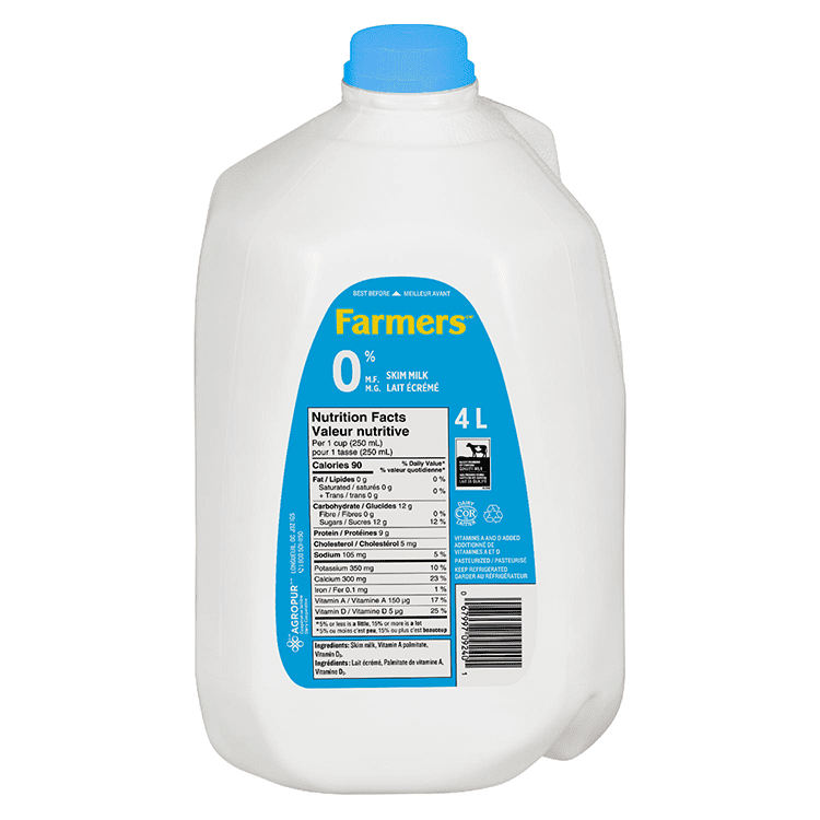 Farmers 4L Lait Écrémé 0 %