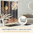 thumbnail image 6 of ComfiTime Boho Shower Curtain with Hooks – Heavy-Duty Mold/Mildew-Resistant, Weighted-Hem Fabric Bathroom Curtain, Water-Repellent, Machine-Washable, Fade-Resistant, 72 x 72, 6 of 10