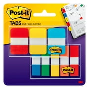 Post-it Tabs and Flags Combo Pack, 1 inch wide tabs and .47 inch wide flags