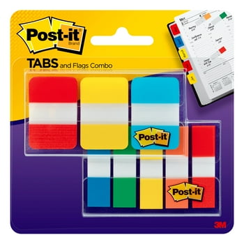 Post-it Tabs and s Combo Pack, 1" Wide Tabs, .47" Wide s