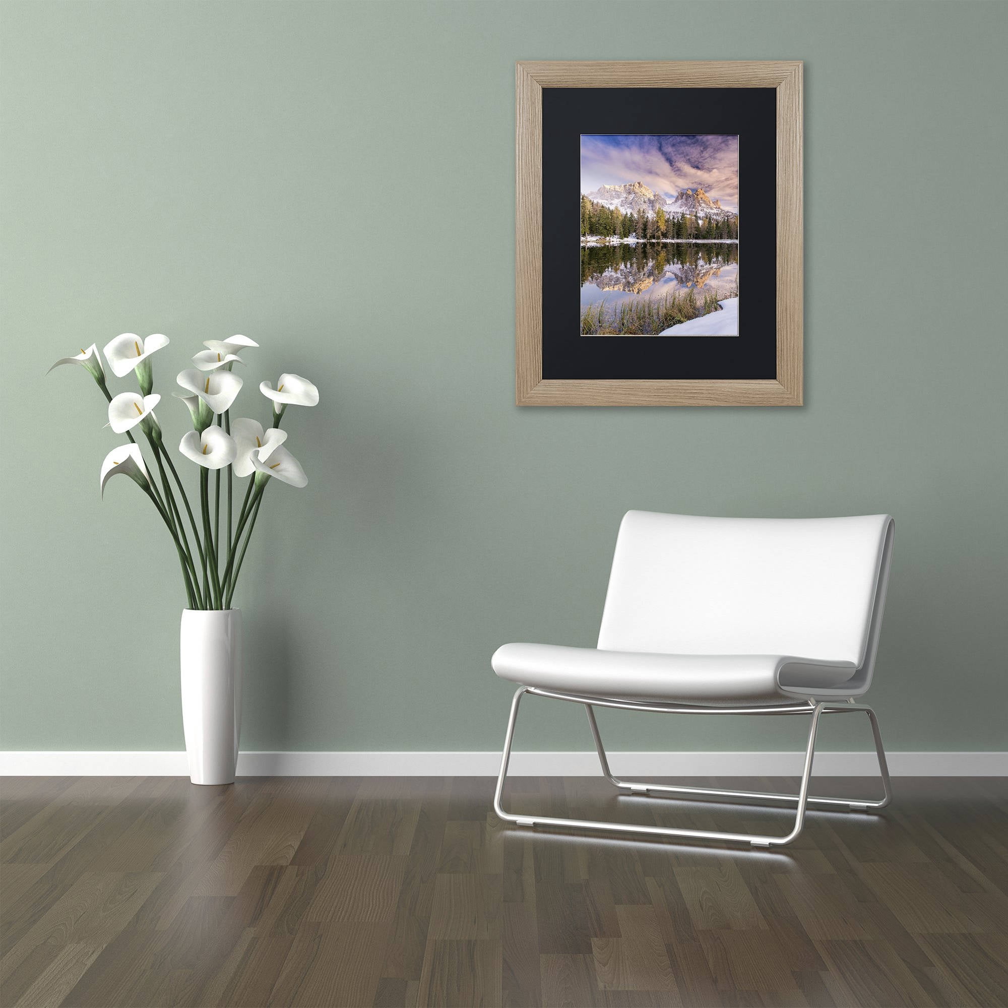 Trademark Fine Art "Grass On Shore" Canvas Art by Michael Blanchette Photography Black Matte, Birch Frame