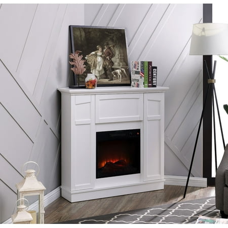Bold Flame 40 Inch Wall Corner Electric Fireplace In White