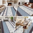 thumbnail image 5 of 5'x8' Area Rugs, Blue Brown Stripes Indoor Outdoor Area Rug for Living Room Bedroom, Abstract Geometric Spring Flowers Country Washable Bathroom Rugs Kitchen Floor Carpet Mats Home Decor Aesthetic, 5 of 8