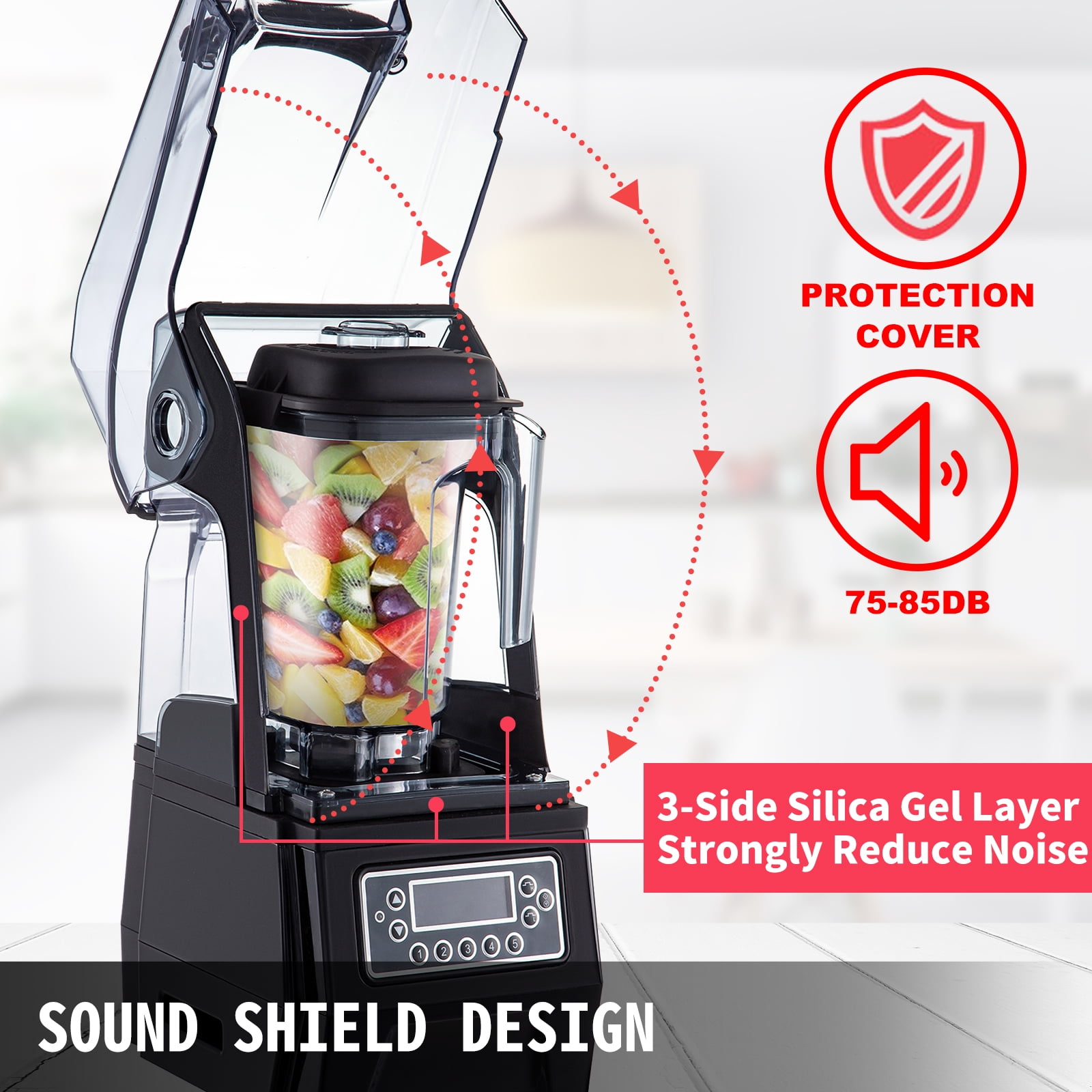 Buy VEVORbrand 110V Commercial Smoothie Blenders 1.5L/50.7oz 1500W