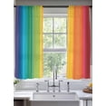 thumbnail image 2 of Rainbow Striped Sheer Curtains 63 Inch Length 2 Panels Set, Colorful Gradients Modern Abstract Art Voile Window Treatment Rod Pocket Curtains Sheers Drapes for Bedroom/Living Room/Kitchen 52x"63"x2, 2 of 7