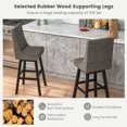 thumbnail image 6 of Spaco Set of 2 360° Swivel Bar Stool with Rubber Wood Legs Footrest, Bar Height Stools, Counter Height Bar Stools for Kitchen, Dining Room, 6 of 7