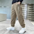thumbnail image 6 of Ruyang Corduroy Jogger Pants for Boys Letter Print Harem Pant Kids Elastic Waist Sweatpants Fall Lightweight Running Pants, 6 of 7