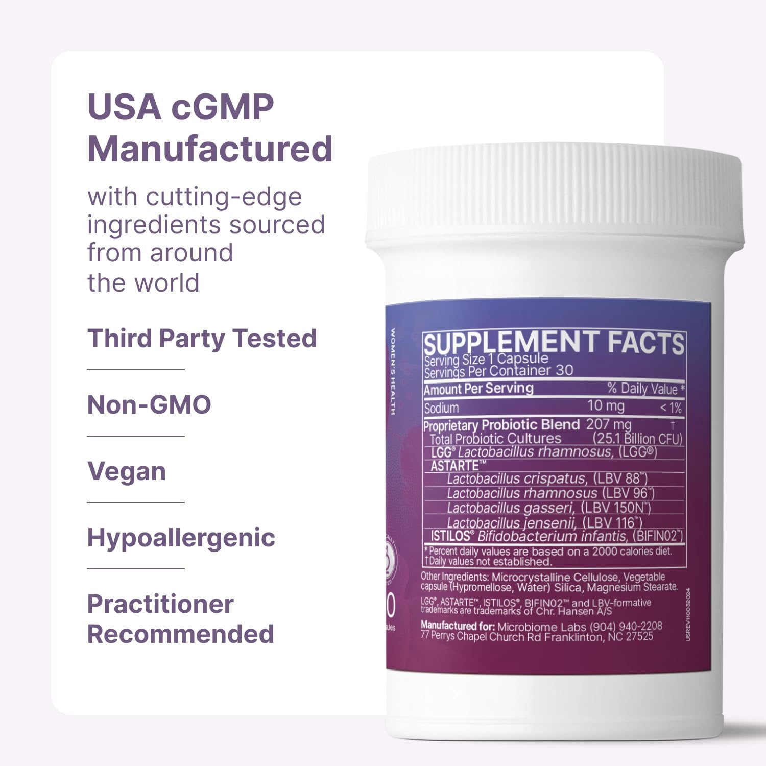 Microbiome Labs Pregnancy Support - Prenatal & Postpartum Probiotics for Women - Probiotic Supplements to Support Gut Health & A Balanced Vaginal Microbiome Through Breastfeeding (30 Capsules)