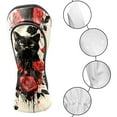 thumbnail image 3 of Golf Head Covers Rose Cat Design for Driver, Wood & Hybrid, Premium Waterproof PU Leather with Plush Lining, Floral Animal Golf Gifts, 3 of 10