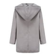 thumbnail image 4 of Kaprioy Womens Blend Coat Single Breasted Trench Jackets with Hood Winter Wool Coat Casual Warm Slim Long Overcoat Outwear Grey, XL, 4 of 5