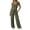 Army Green, variant on Women's Ribbed Two Piece Set, Square Neck Crop Top and High Waist Wide Leg Pants Set, Casual Summer Outfit with Side Pockets, Fashion Two Piece Outfit for Going Out Outfits Beige