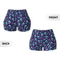 thumbnail image 6 of Yiaed Skull daisy Gradient Print Women's Athletic Shorts Running Shorts Sporty Short High Waisted Elastic Workout Shorts for Yoga Gym Running & Sports -X-Large, 6 of 8