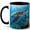 Black, variant on Sea Turtle Coffee Mug, Ocean Wildlife Mug, Underwater Coral Reef Ceramic Mug, Turtle Lover Gift, Tropical Sea Life Cup for Women Men, 11 oz