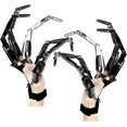 thumbnail image 1 of 1 par de dedos articulados para festival de Halloween, extensiones de dedos impresas en 3D, guantes articulados para festivales, cosplay, esqueleto, mano de garra de hueso, manos de esqueleto, 1 of 5