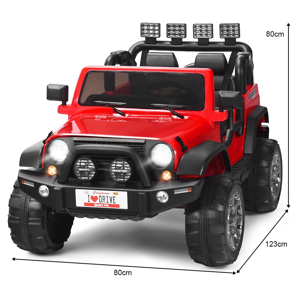 Topbuy Red 12 V Jeep Car Powered Ride-On with Remote Control
