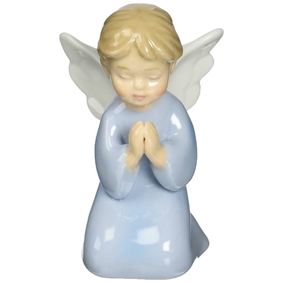 Porcelain Praying Boy Angel Figurine, 3.4 Inch
