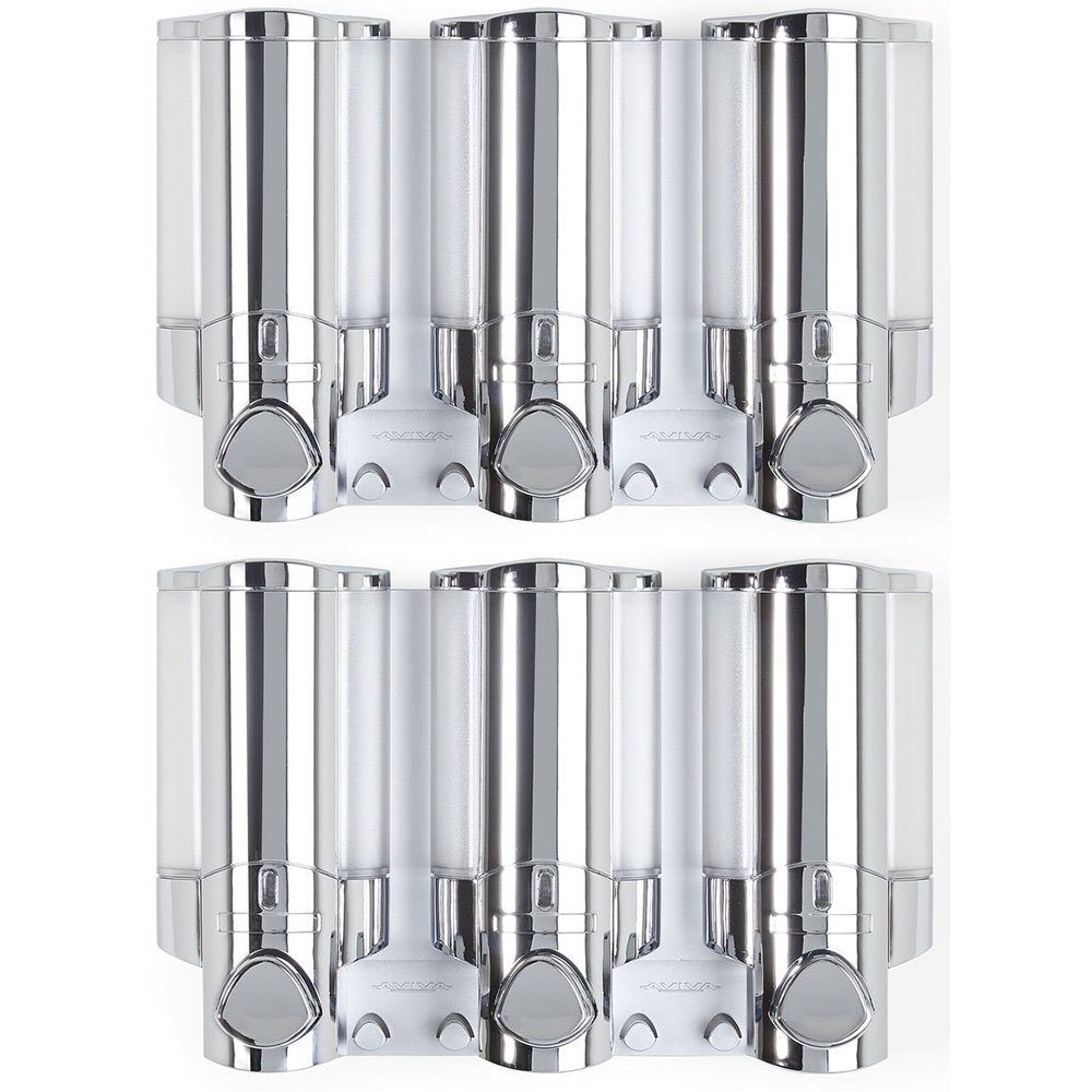 Better Living Products 3 Chamber Adhesive Shower Dispenser, Chrome (2