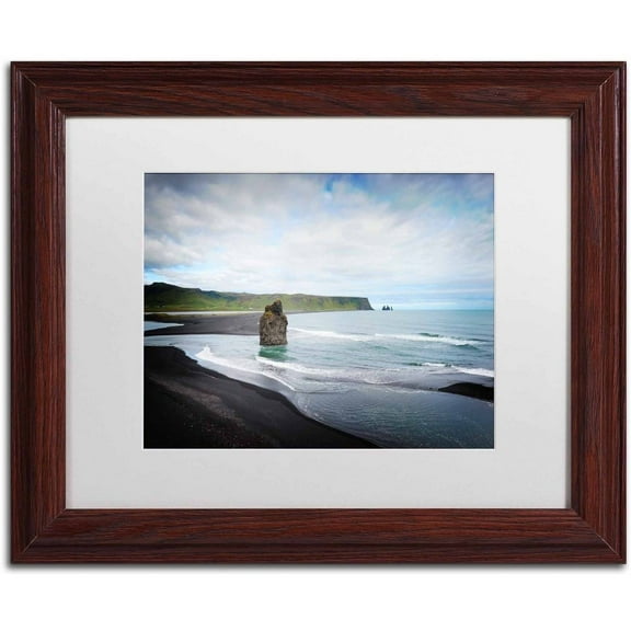 Trademark Fine Art 'An Afternoon in Dyrholaey' Canvas Art by Philippe Sainte-Laudy, White Matte, Wood Frame