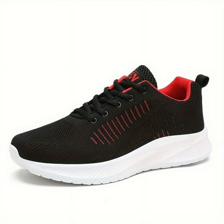 

Knit Breathable Running Shoes Lace Up Comfy Soft Sole Sneakers For Outdoor Jogging Winter & Autumn