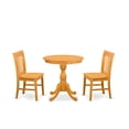 thumbnail image 2 of East West Furniture - ESNF3-OAK-W - 3-Pc Kitchen Table Set - 2 Dining Room Chairs and 1 Modern Dining Table (Oak Finish), 2 of 10