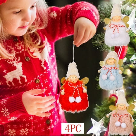 

Gaiseeis Christmas Decorative Bow Hairball Angel Pendant Cloth Girl Angel Pendant Multicolour