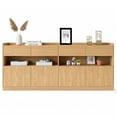 thumbnail image 4 of Mueble Credenza para Comedor con Cajones Nairobi, Bufetera Mueble Madera con 4 Puertas, Alacena De Almacenamiento Blanco Organizadores Estantería De 3 Niveles para Sala, 4 of 7