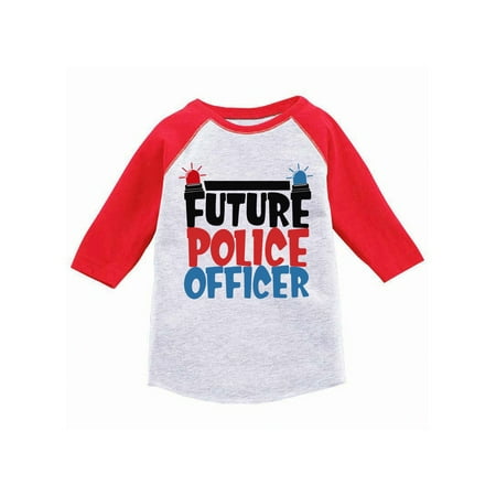 Awkward Styles Future Police Officer Toddler Raglan Cute Officer Gifts Funny Police Baseball Tshirts for Boys Girls Themed Party Outfit Future Job Jersey Shirts for Kids Birthday Gifts Cop Shirt