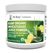 Dr. Berg Organic Wheatgrass Superfood Raw Juice Powder, Lemon Flavor, 164g
