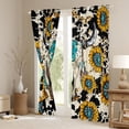 thumbnail image 3 of Homewish Western Vintage Bull Skull Blackout Curtains Set of 2 (52x84 Each) for Teens,Chic Floral Sunflowers Window Curtains,Famhouse Animal Cow Print Curtains and Drapes,Ultra Soft Home Decor, 3 of 6