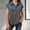 Gray, variant on Pretxorve Kids Girls Summer T Shirt Lapel Short Sleeve Print Denim Splicing Button Embellishment Casual Top Sizes 4-15Y