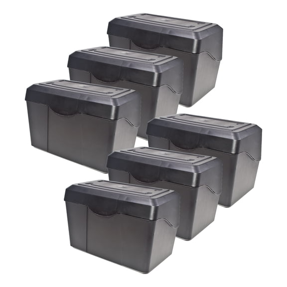 Innovative Storage Designs Black Index Card Holder, 3" x 5", Pack of 6