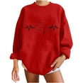 thumbnail image 1 of Cameland Sweatshirts Oversize Automne Hiver pour Femmes Manches Longues Col Rond Décontracté Imprimé Pull Tops Chemises, 1 of 3