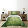thumbnail image 3 of Ambesonne Green Quilted Coverlet 2 Pcs, Exotic Trees in Forest Theme, Twin Size, Green, 3 of 5