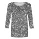 thumbnail image 5 of Tejiojio Women's Sequin Top Round Neck 3/4 Sleeves Sparkly Casual Party Blouse S-2XL, 5 of 5