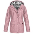 thumbnail image 3 of Women's Waterproof Lined Hooded Jacket, Casual Windproof Coat with Pockets & Adjustable Cuffs, S-3XL, 3 of 8