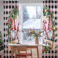 thumbnail image 3 of Pink Christmas Sheer Curtains 108 Inches Long, Xmas Winter Gnomes Black Buffalo Plaid Light Filtering Window Curtains for Living Room, Rod Pocket Voile Sheer Curtain Drapes, 52"Wx108"L, 2 Panels, 3 of 9
