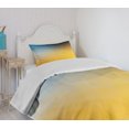 thumbnail image 4 of Ambesonne Yellow and Blue Quilted Bedspread Set 2 Pcs, Polygon Fractal, Twin Size, Slate Blue Marigold, 4 of 6