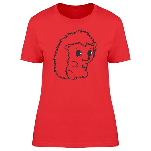 Cute Baby Hedgehog Doodle T-Shirt Women -Image by Shutterstock, Female Medium