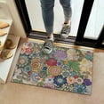 thumbnail image 2 of Bohemian Retro Floral Non-Slip Entryway Door Mat,Boho Indoor Decor Durable Low Plush Door Mat,Washable Welcome Rug for Patio Hallway Home Decor 16x24 Inches, 2 of 7