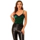 thumbnail image 1 of Allegra K Tops Básicos De Tirantes Camisola Con Ribete De Encaje De Terciopelo Para Mujer Verde XS, 1 of 6