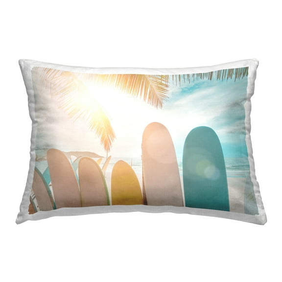 Stupell Industries Sunny Beach Surfboards Decorative Printed Throw Pillow Design by Sisi and Seb.