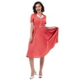 thumbnail image 6 of IBTOM CASTLE Women's Vintage Dress Plaid Floral Cocktail Party Swing Dresses 1950s Retro Gown Wedding Formal A-line Midi Dresses L Red Plaid, 6 of 8